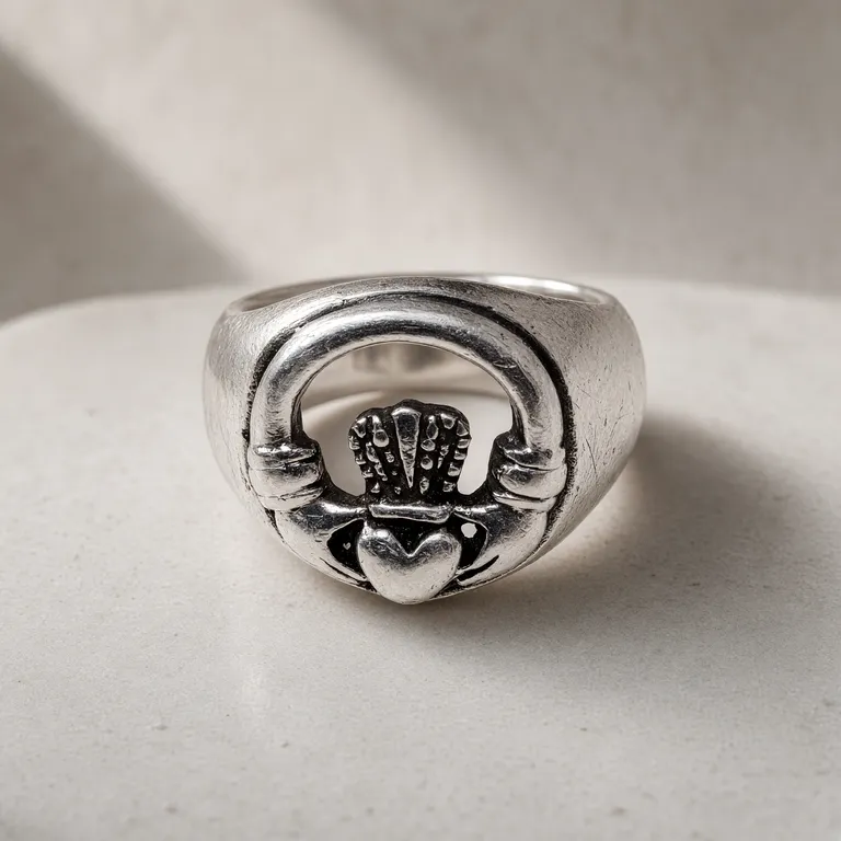 AI output: the silver ring on smooth stone in soft light
