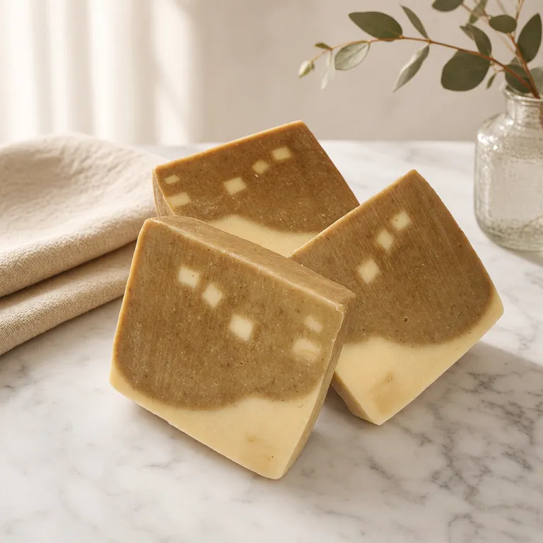 AI output: the soap on marble in natural daylight